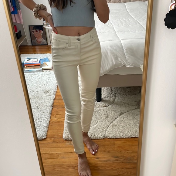RtA • Cream White 100% Lambskin Stretch Leather Skinny Pants W24 - Picture 2 of 10